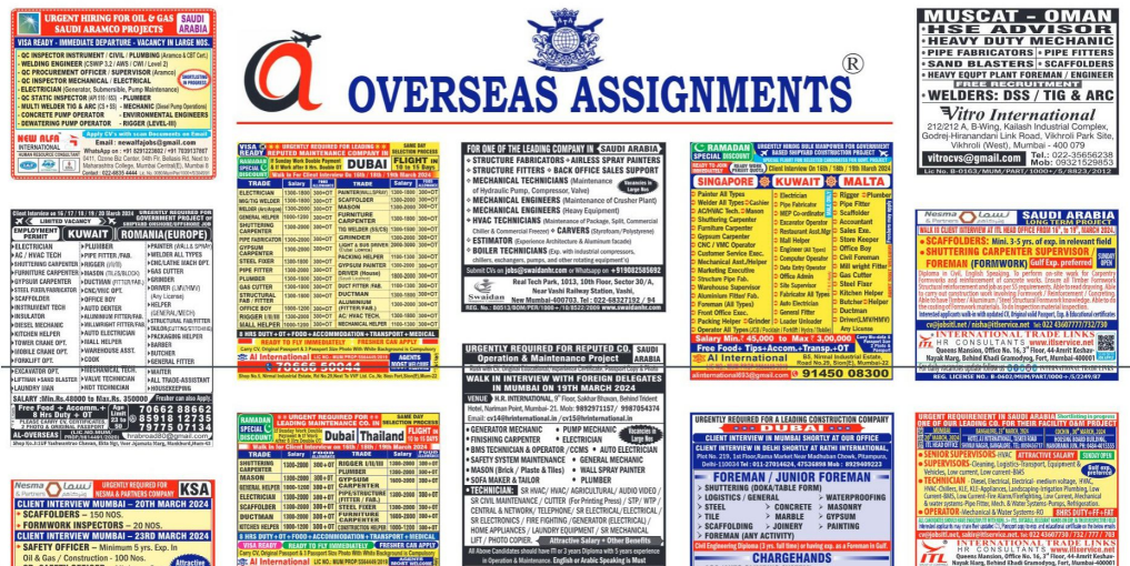 assignment abroad gulf job paper